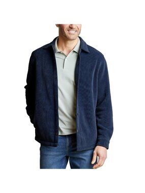 Copper & Oak Men's M Navy Blue Snap-Front Corduroy Shirt Jacket  d1628
